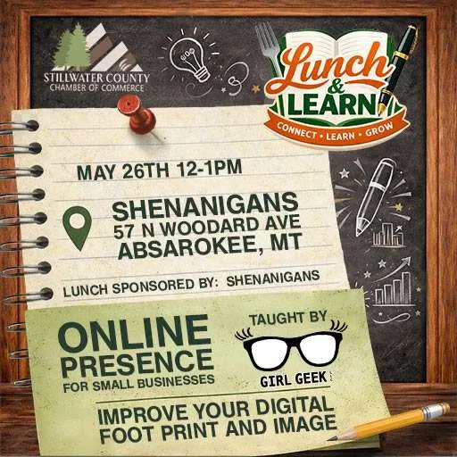 lunch and learn improve your online presence absarokee mt event with girl geek llc
